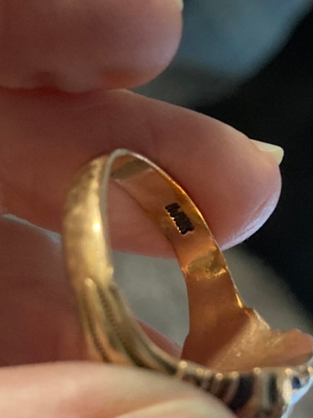 Vintage 10K Gold Modernist Brutalist Statement Ring Abstract Maker's Mark 9.5 7g - Picture 6 of 9